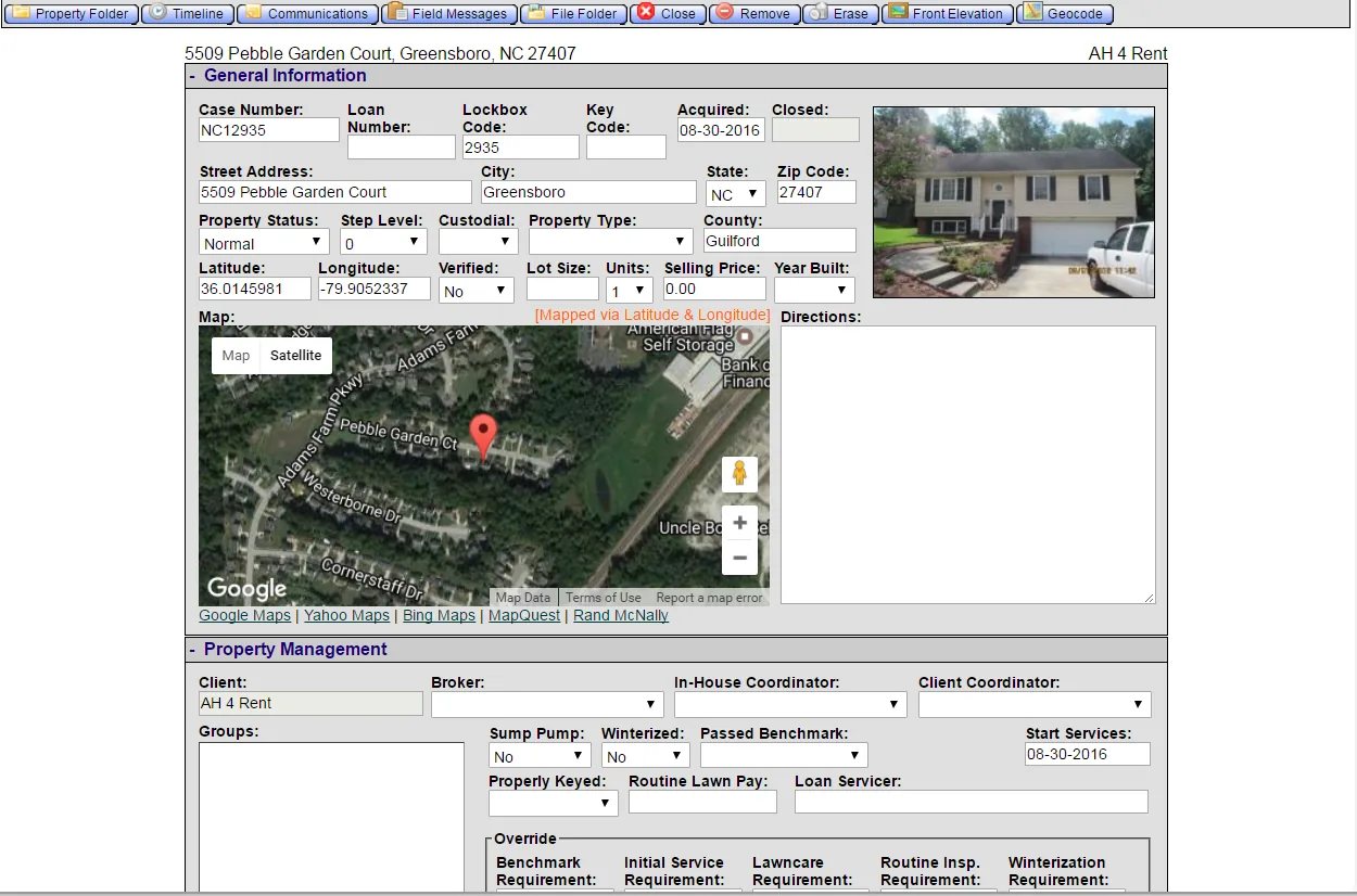 Property details screen
